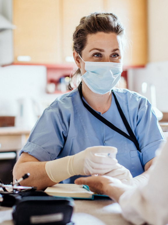 Healthcare worker at home visit